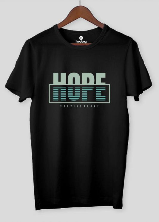 Hope Printed Black Half Sleeve T-Shirt For Men