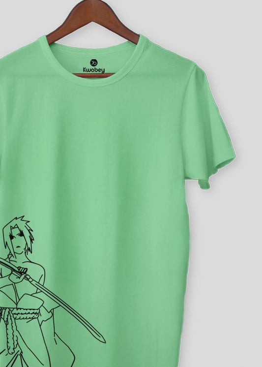 Naruto Sword Mint Green Half Sleeve T-shirt For Men