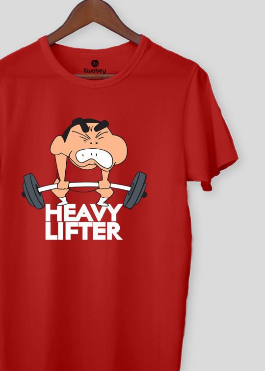 Heavy Liffter Red Half Sleeve T-Shirt For Men